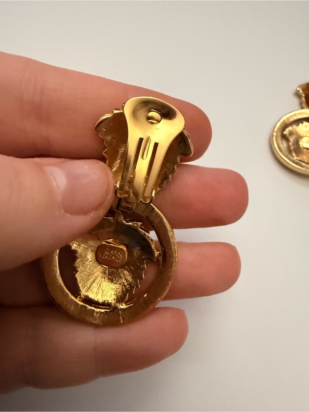 Versace Gold Medusa Drop Earrings with Crystal - Picture 8 of 10